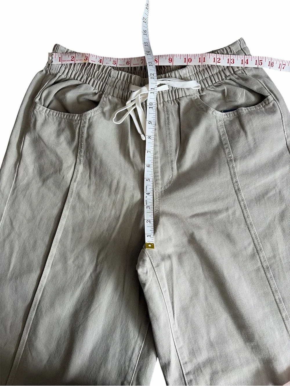 NWT Universal Thread Tan Denim Wide Leg Pull On Pant Size Medium - Picture 7 of 9